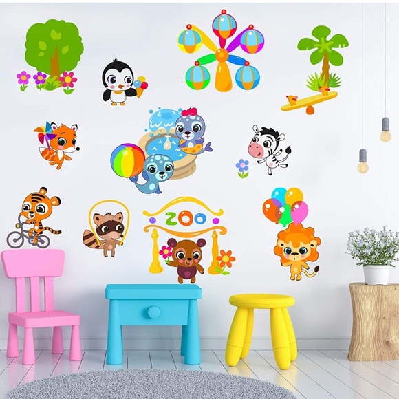 Splashka Happy Zoo Animals Kids Wall Decals - Picture 3 of 8